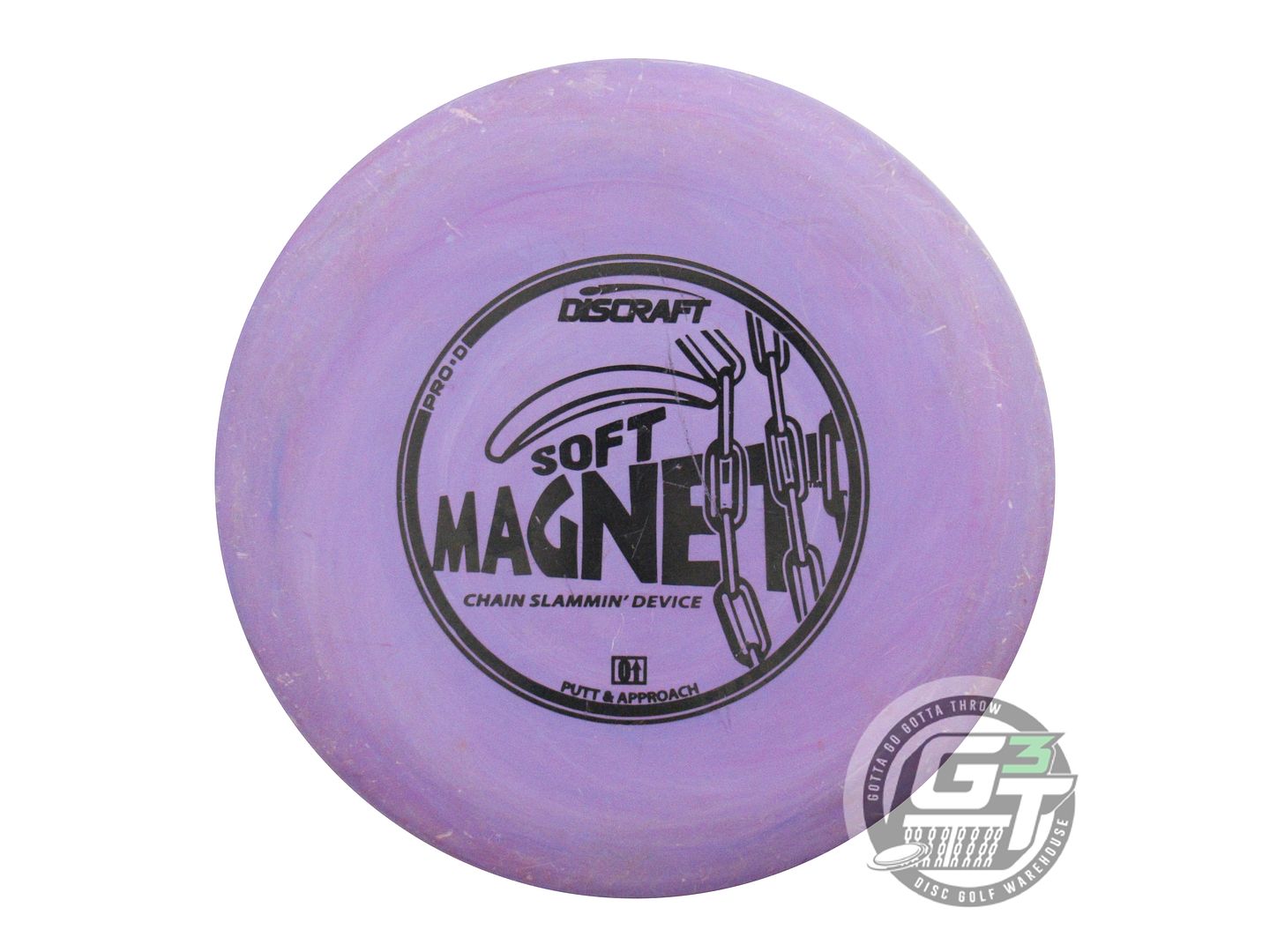 USED Discraft Pro D Soft Magnet 175g Purple Black Stamp Putter Golf Disc