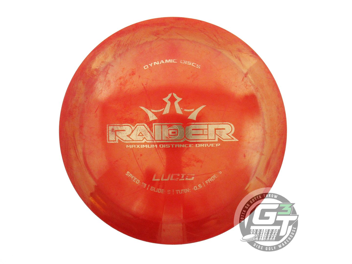 USED Dynamic Discs Lucid Raider 172g Red Gold Foil Distance Driver Golf Disc