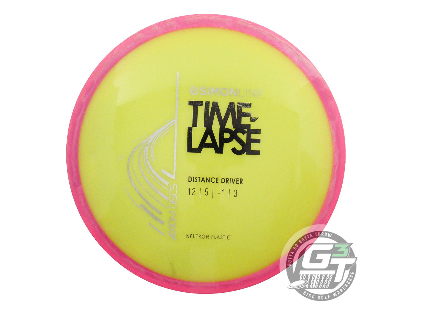 USED Axiom Discs Neutron Time Lapse 173g Yellow Pink Rim Driver Golf Disc