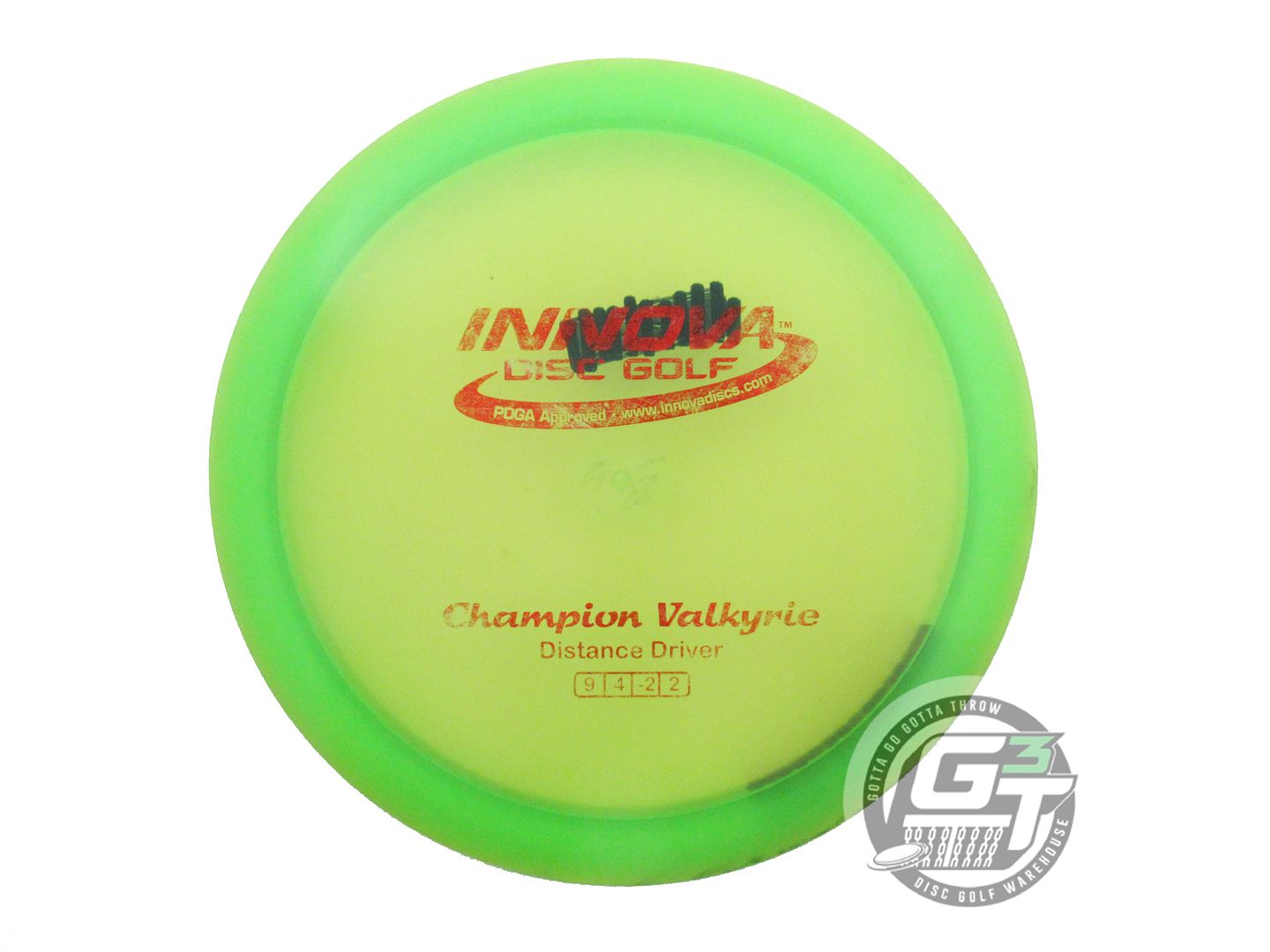USED Innova Champion Valkyrie 168g Green Red Foil Distance Driver Golf Disc