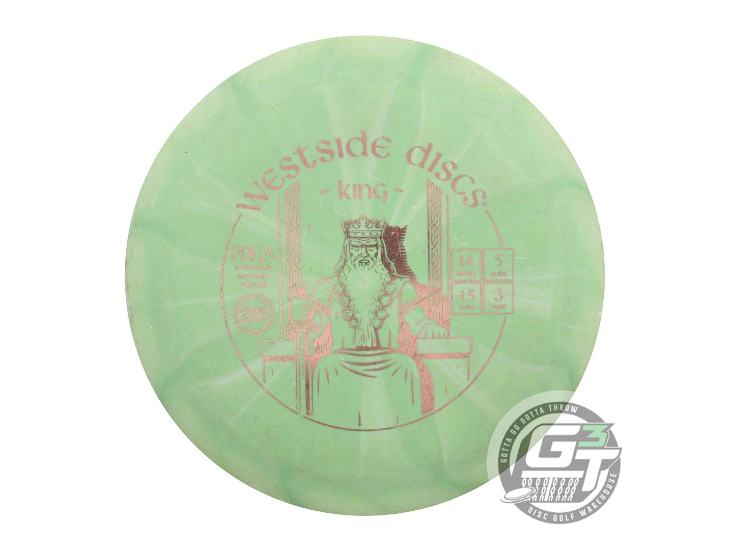 USED Westside Discs Origio Burst King 173g Green Gold Holo Foil Driver Golf Disc