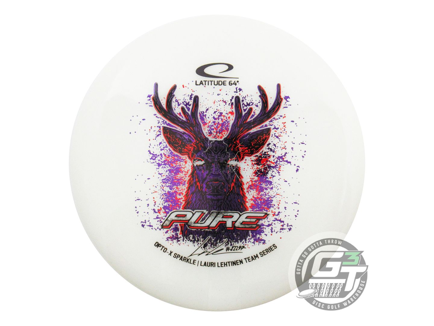 USED Latitude 64 [LEHTINEN] Opto-X Sparkle Pure 176g White Putter Golf Disc