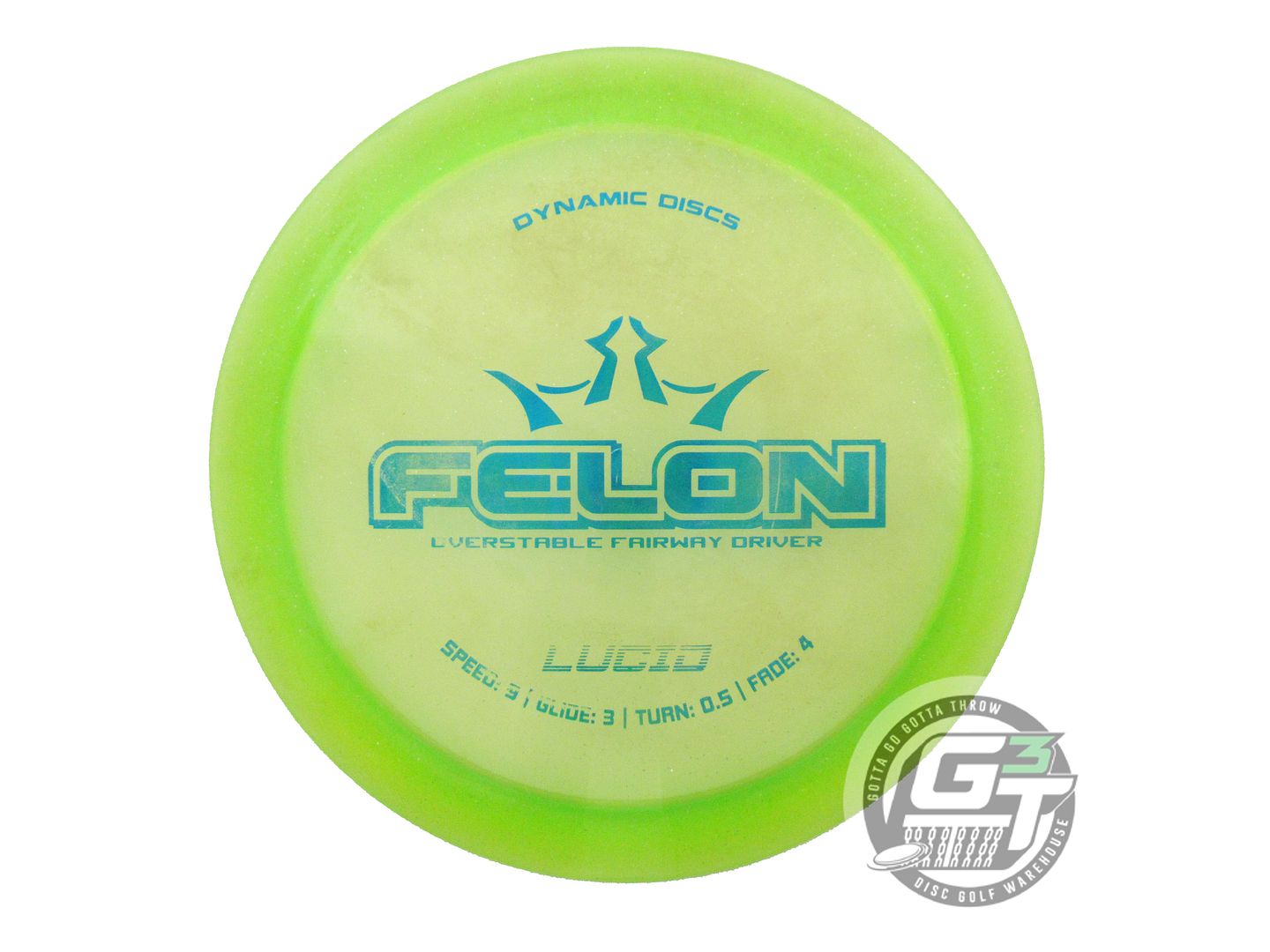 USED Dynamic Discs Lucid Felon 176g Lime Blue Foil Fairway Driver Golf Disc
