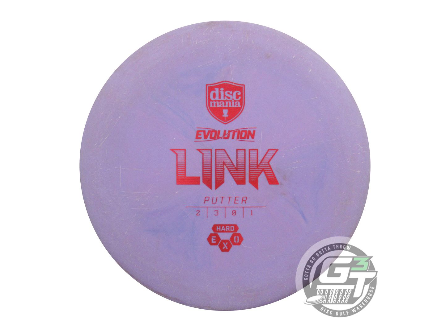 USED DiscMania EXO Hard Link 174g Purple Red Foil Putter Golf Disc