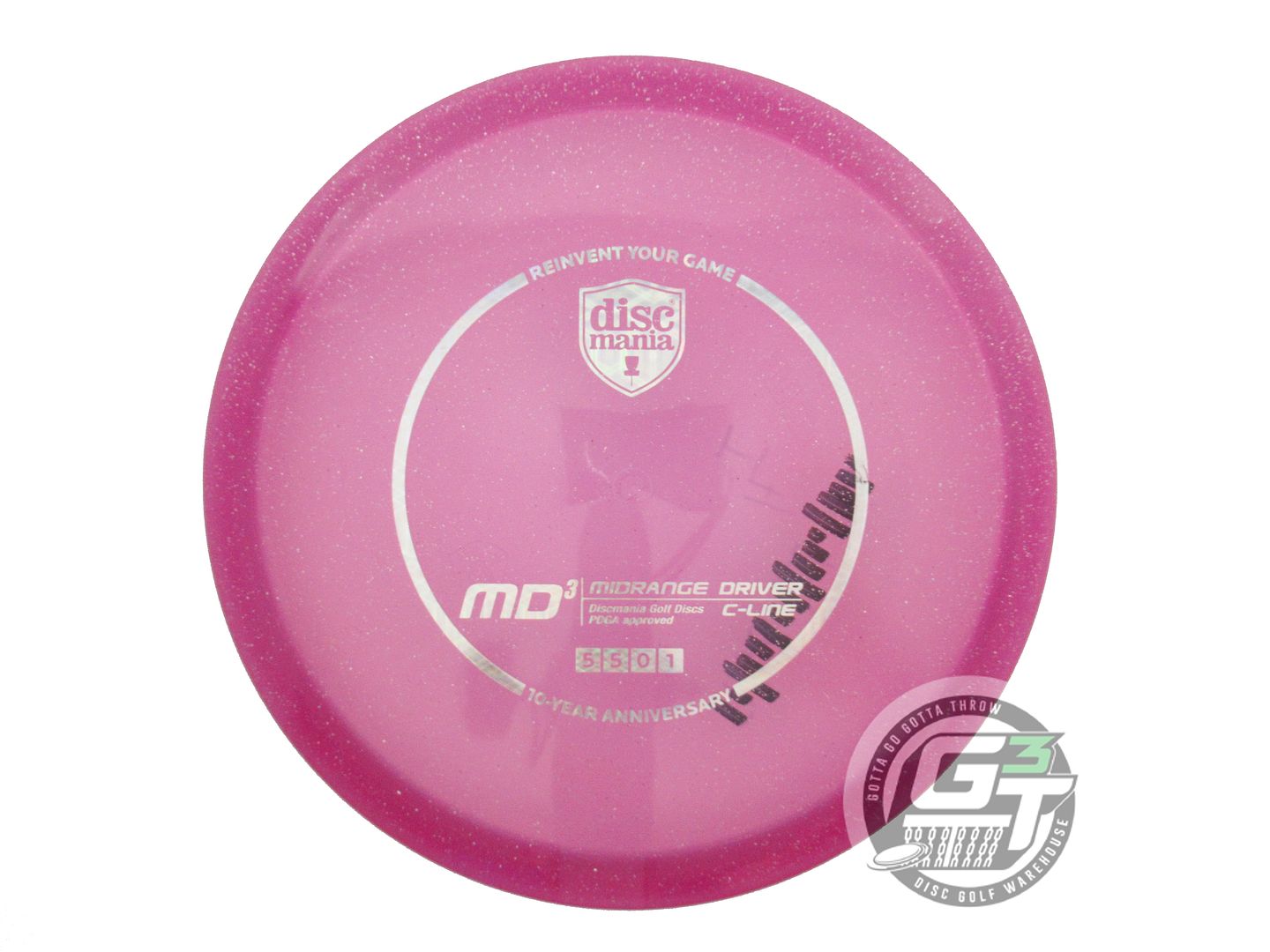 USED DiscMania [10 YEAR] Metal Flake C-Line MD3 175g Raspberry Midrange Disc