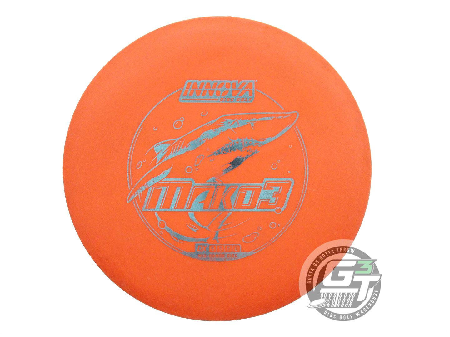 USED Innova DX Mako3 178g Orange Aqua Foil Midrange Golf Disc