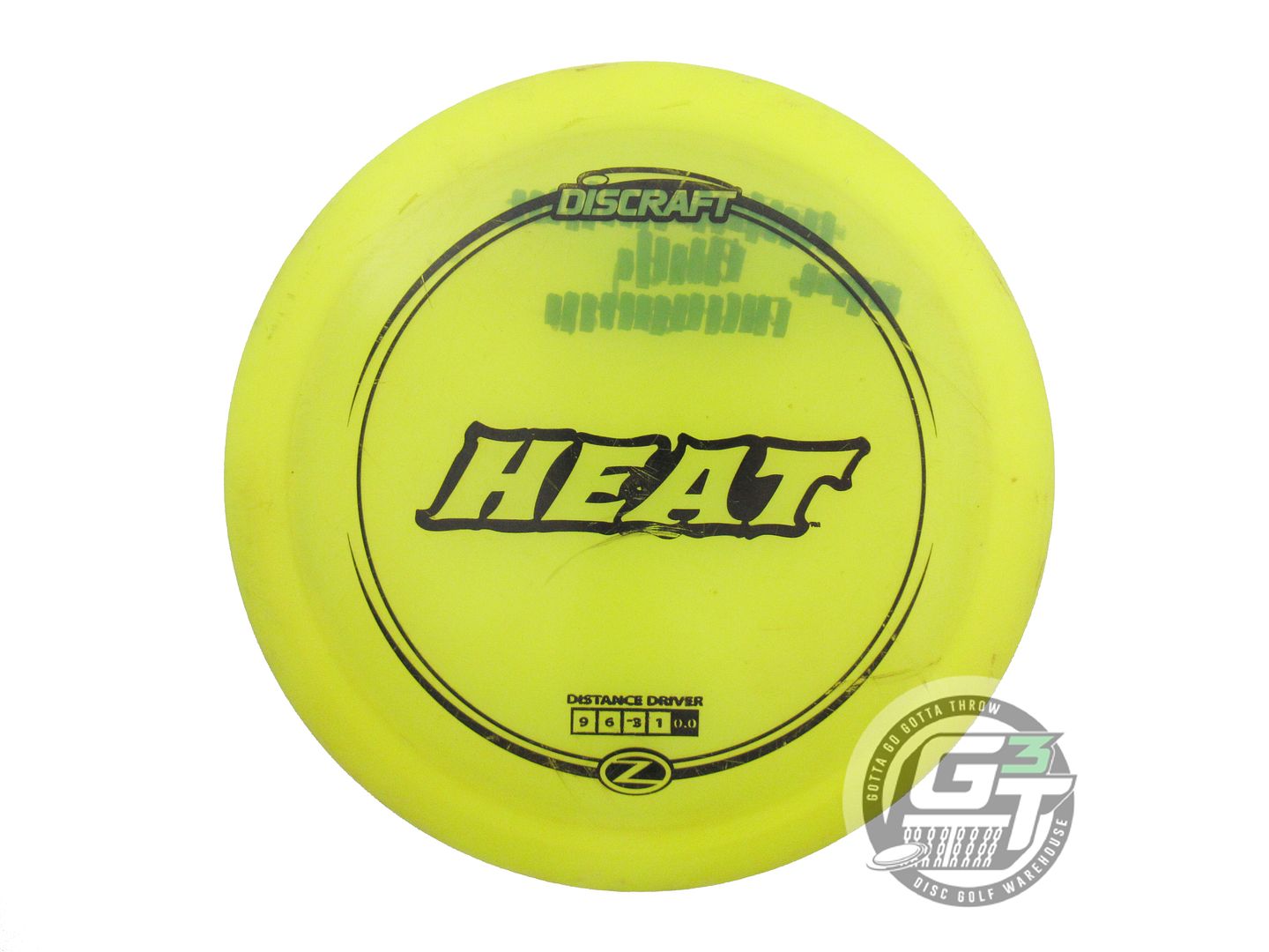 USED Discraft Z Heat 175g Yellow Black Stamp Distance Driver Golf Disc