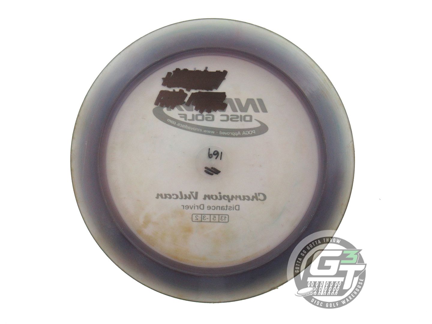 USED Innova Champion Vulcan 169g Purple Green Foil Distance Driver Golf Disc