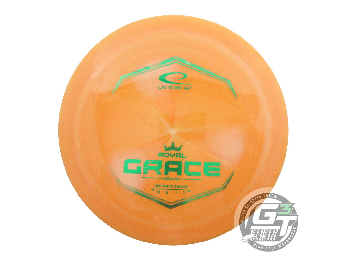 USED Latitude 64 Royal Grand Grace 175g Orange Green Foil Distance Driver Disc