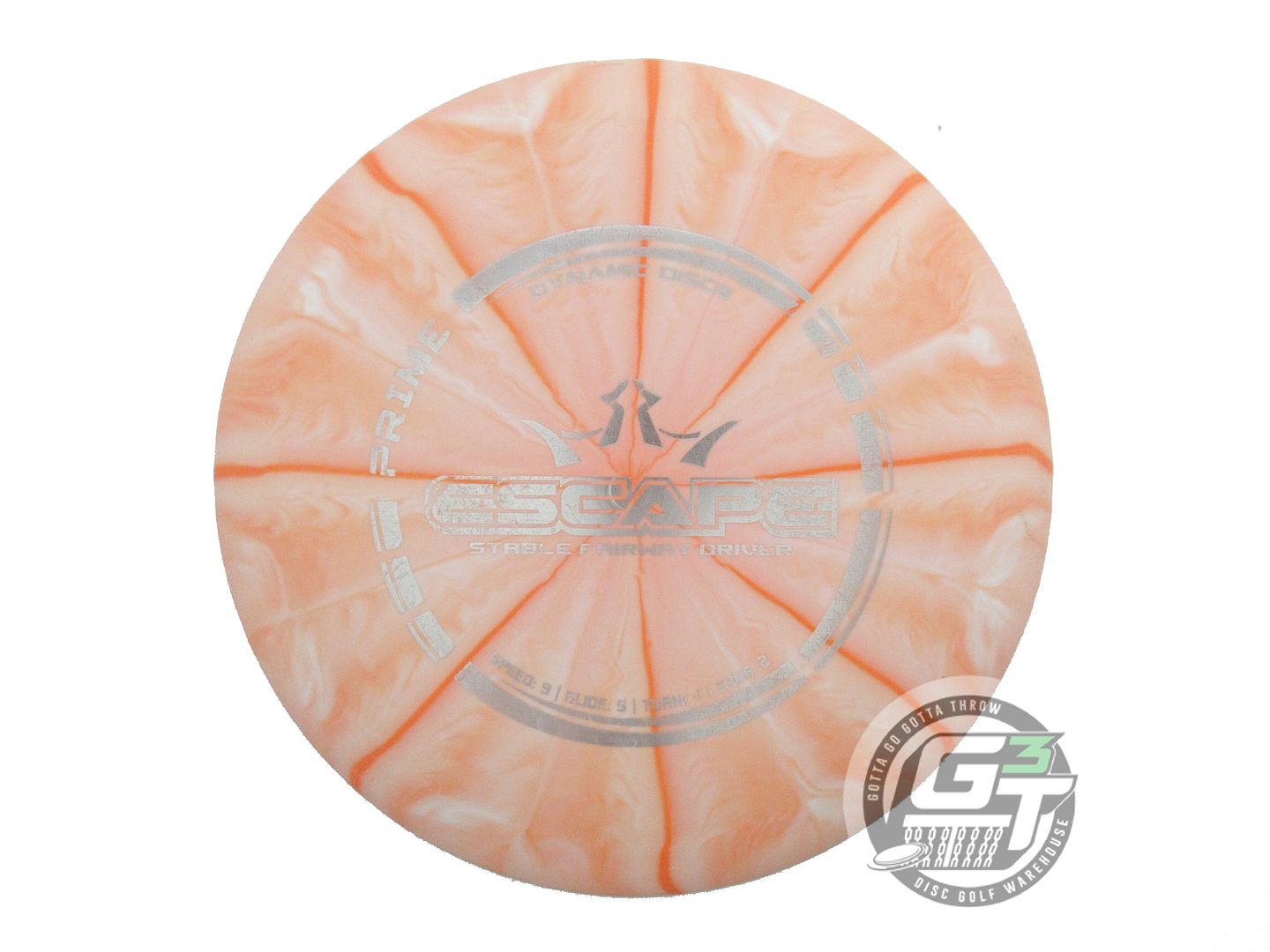 USED Dynamic Discs Prime Burst Escape 173g Peach Silver Foil Fairway Driver Disc