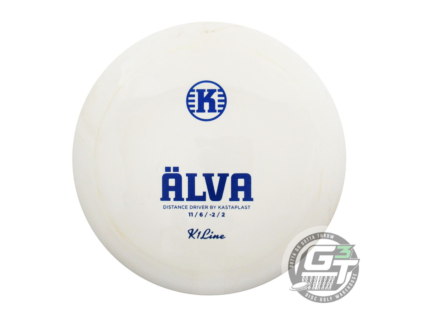 USED Kastaplast K1 Alva 176g White Blue Shatter Foil Distance Driver Golf Disc