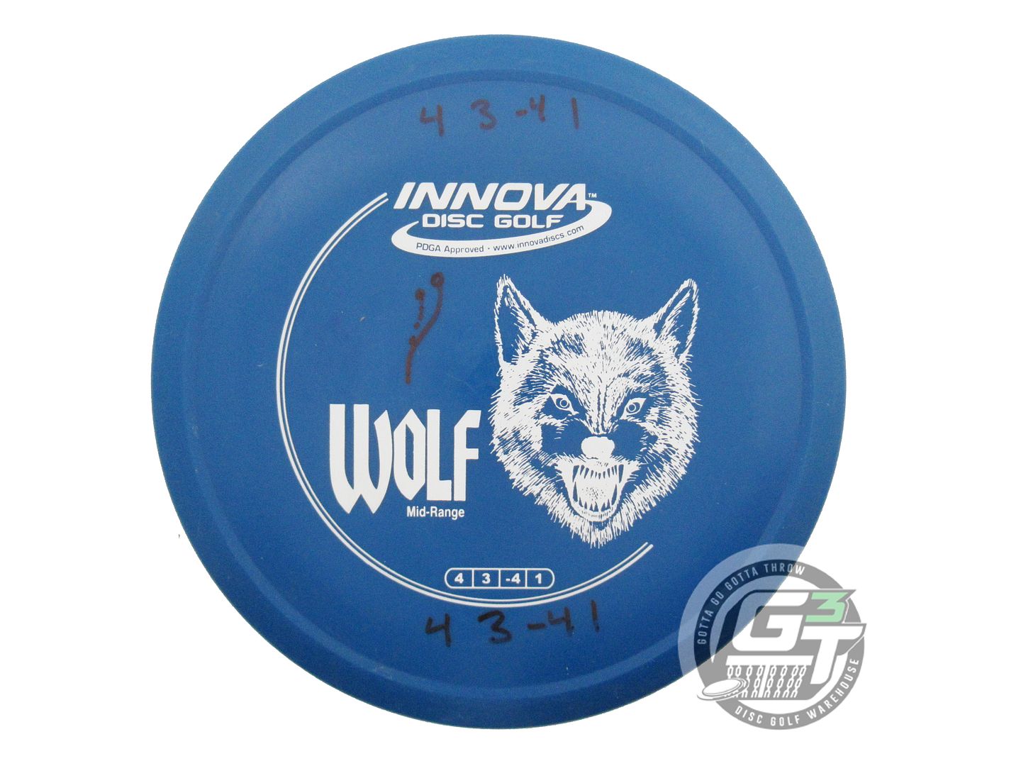 USED Innova DX Wolf 157g Blue White Stamp Midrange Golf Disc