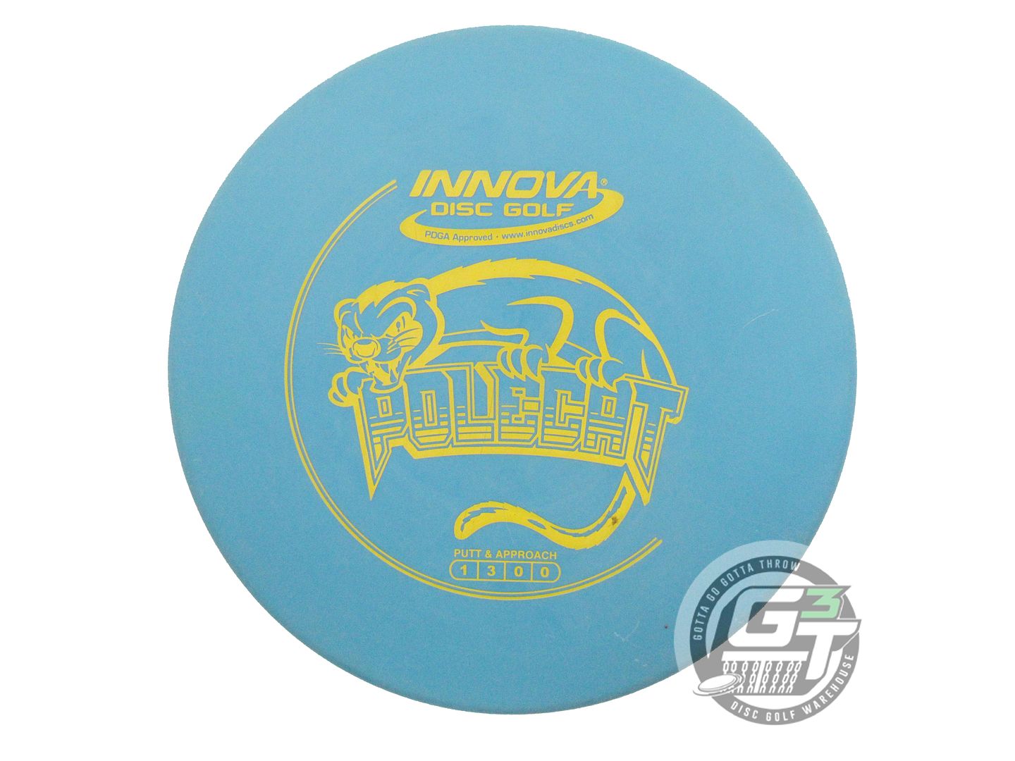 USED Innova DX Polecat 175g Teal Yellow Stamp Putter Golf Disc