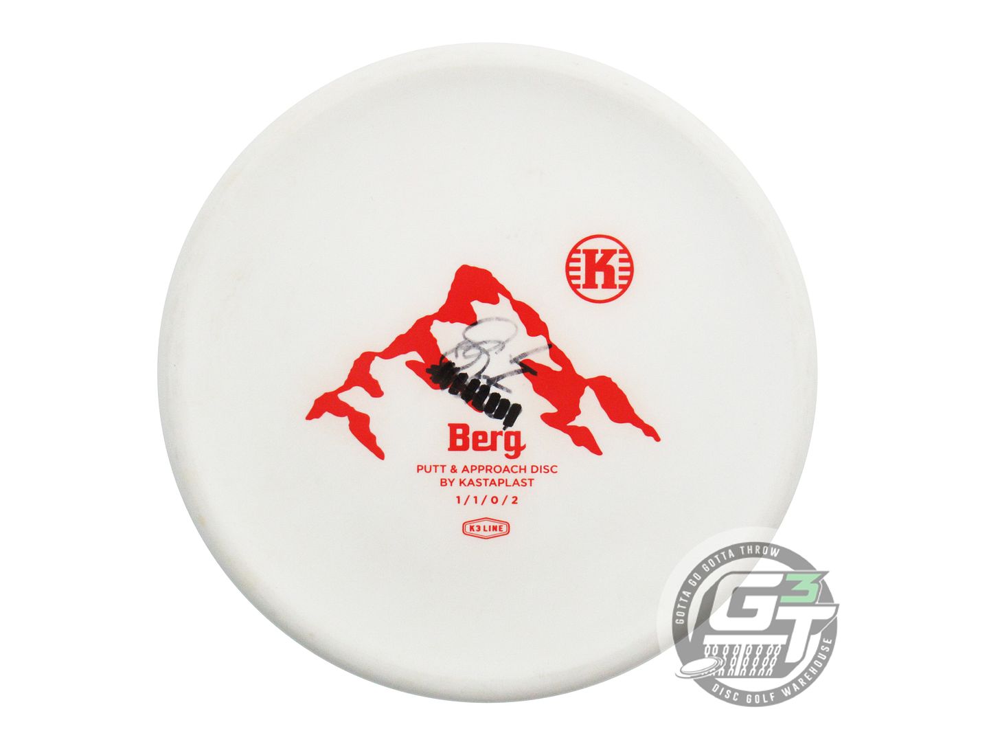 USED Kastaplast K3 Berg 174g White Red Stamp Putter Golf Disc
