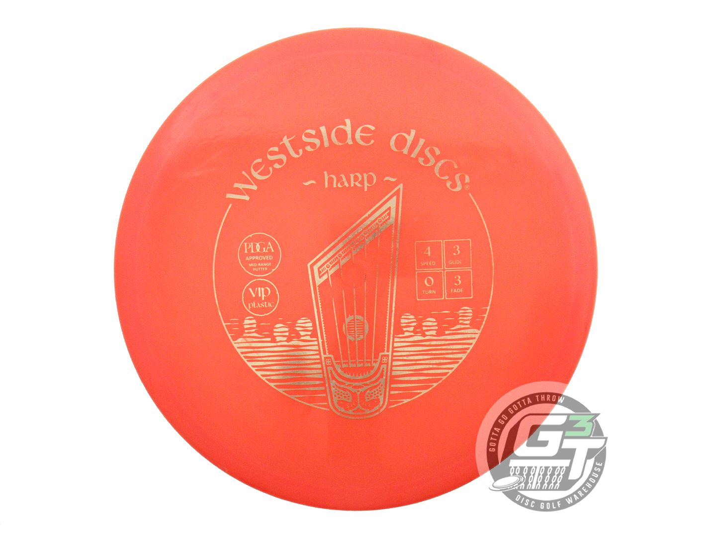 USED Westside Discs VIP Harp 173g Orange Gold Foil Putter Golf Disc