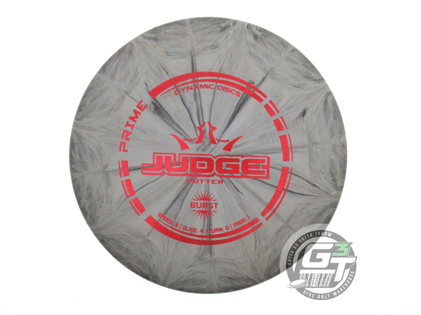 USED Dynamic Discs Prime Burst Judge 173g Gray Red Foil Putter Golf Disc