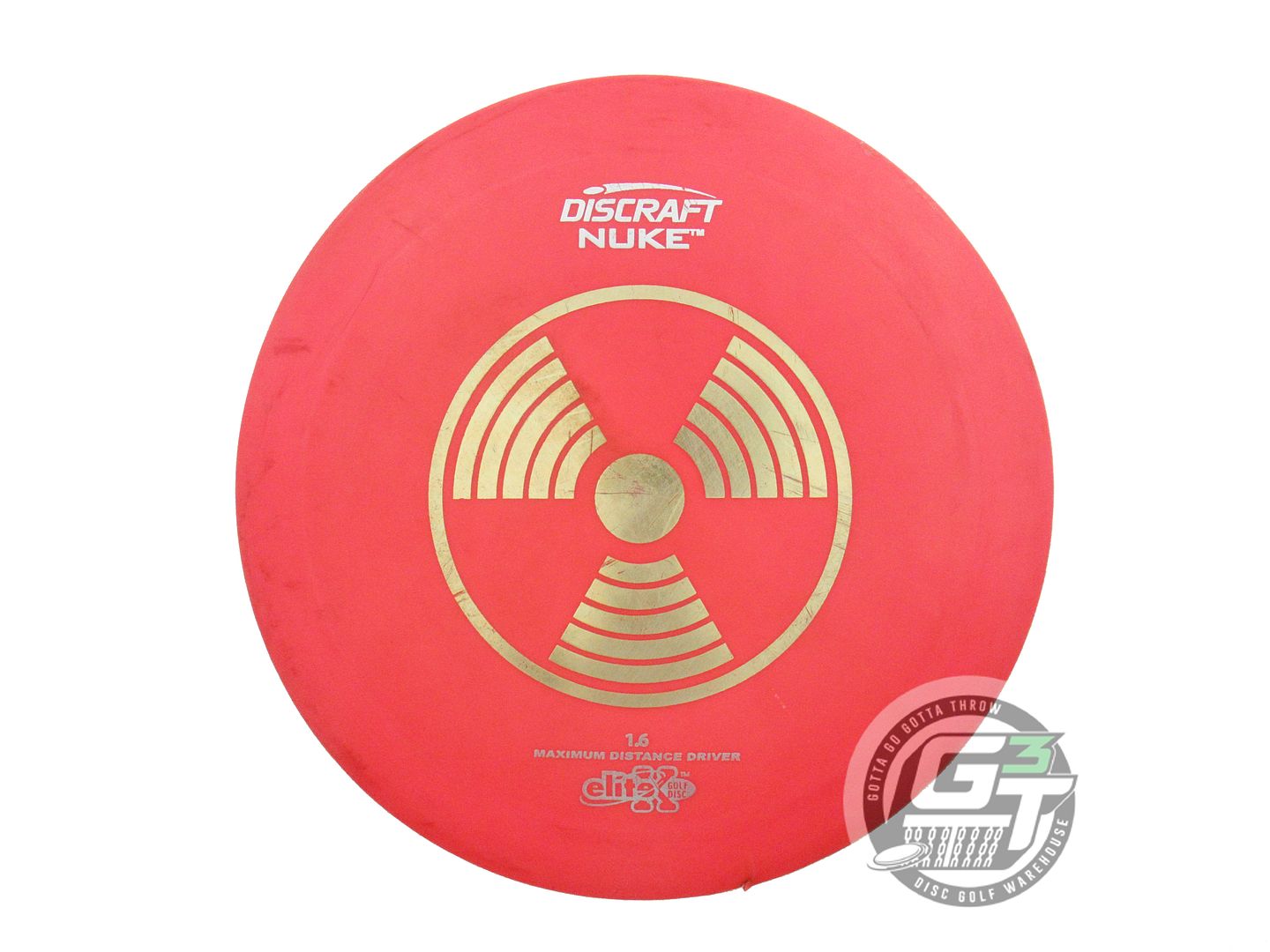 USED Discraft Elite X Nuke 171g Red Gold Foil Distance Driver Golf Disc