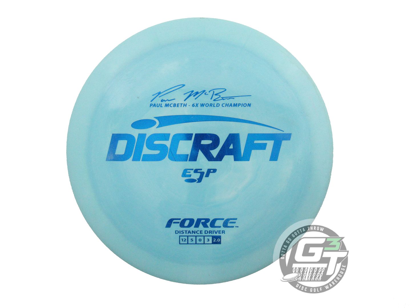 USED Discraft [McBETH] ESP Force 175g Teal Blue Foil Distance Driver Golf Disc