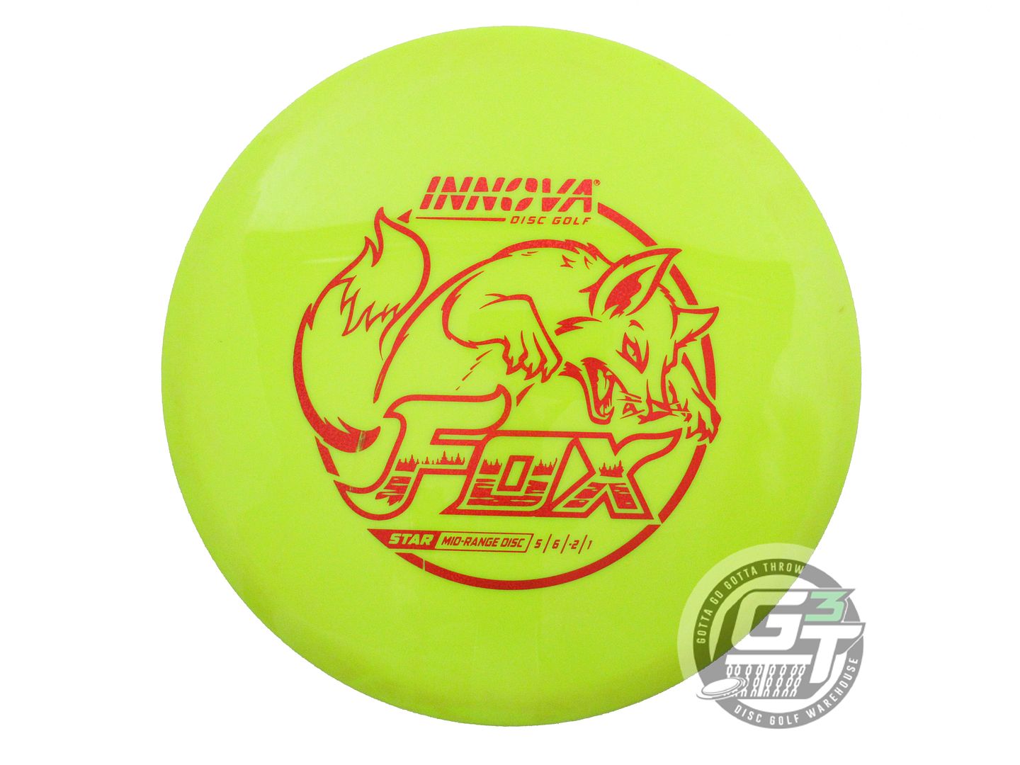USED Innova Star Fox 176g Yellow Red Glitter Foil Midrange Golf Disc