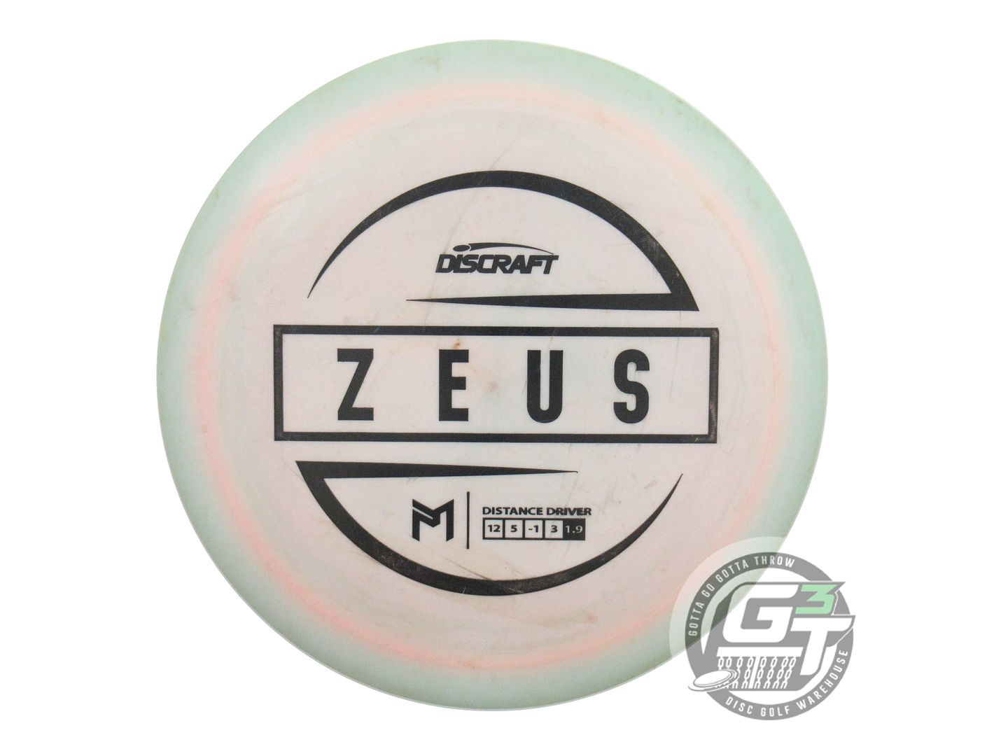 USED Discraft [McBETH] ESP Zeus 174g Seafoam-Lt. Pink Black Stamp Driver Disc