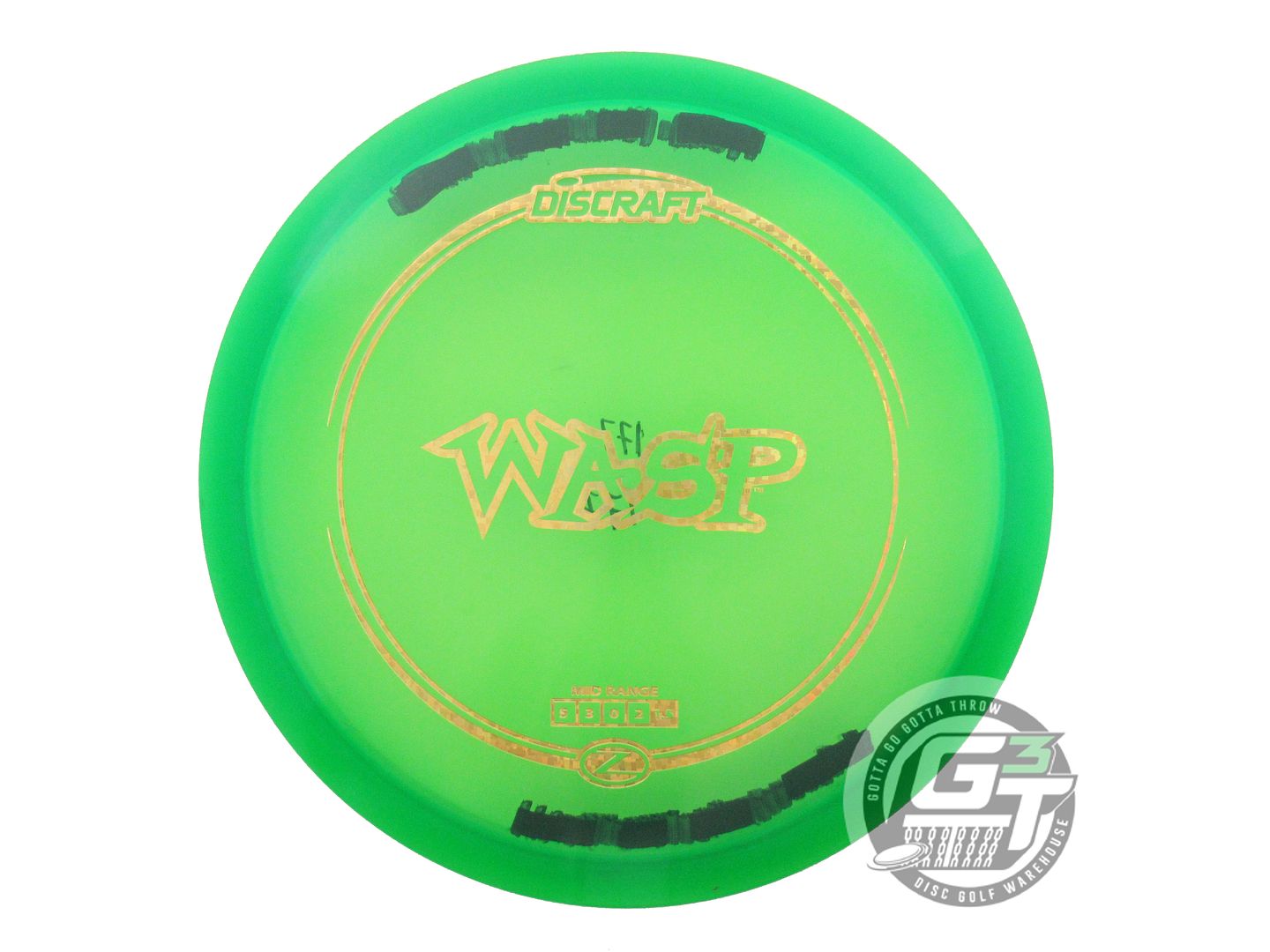 USED Discraft Z Wasp 177g Green Gold Pixel Foil Midrange Golf Disc