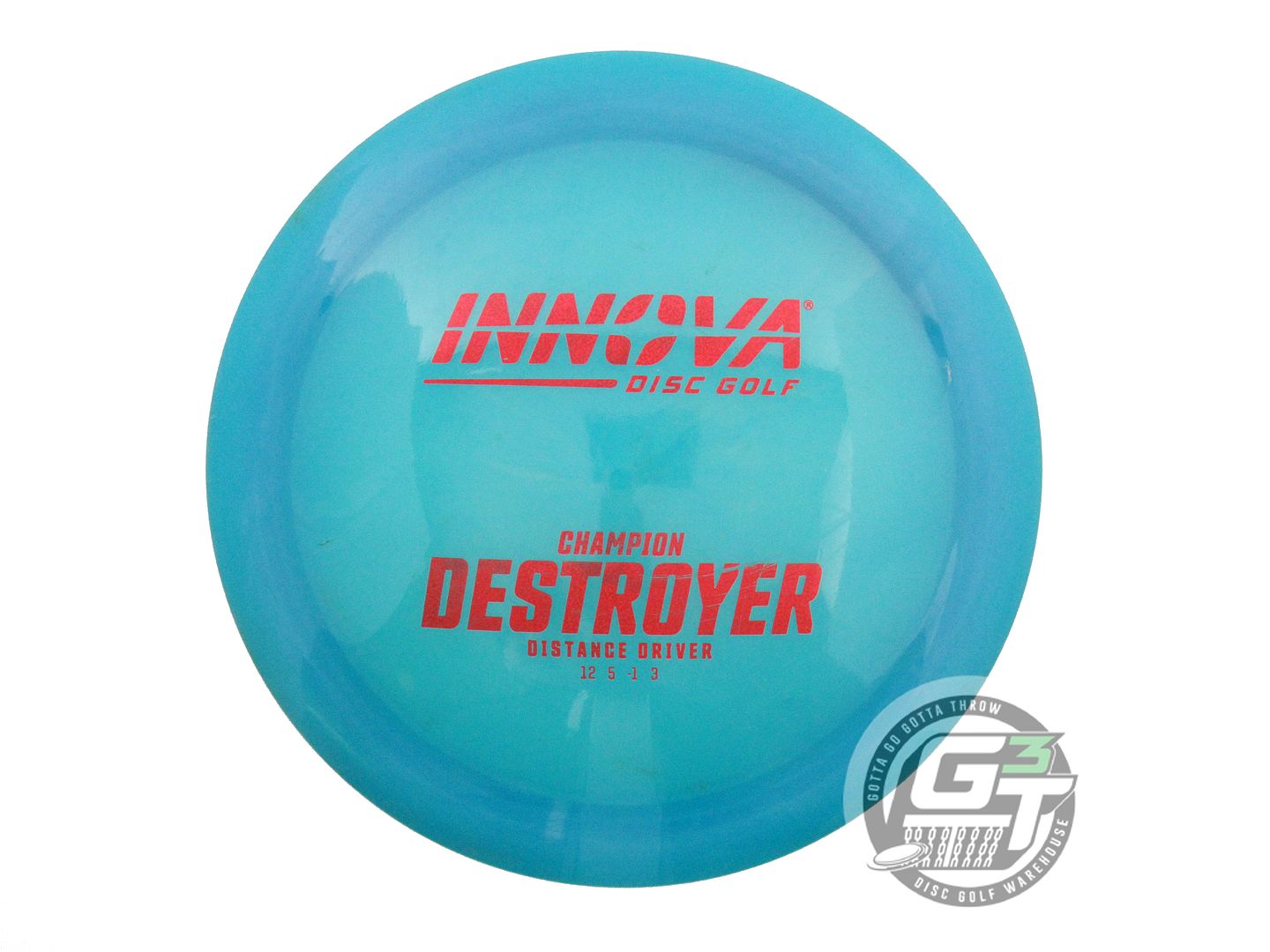 USED Innova Champion Destroyer 175g Teal Red Glitter Foil Distance Driver Disc