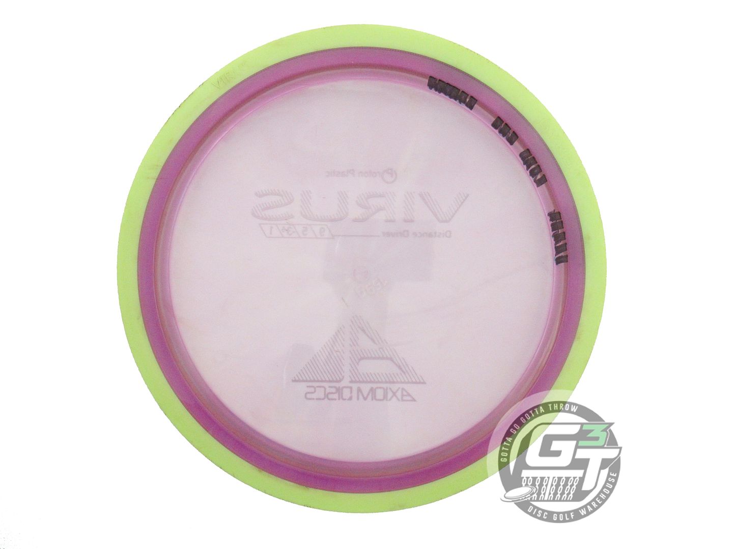 USED Axiom Discs Proton Virus 159g Purple Yellow Rim Distance Driver Golf Disc