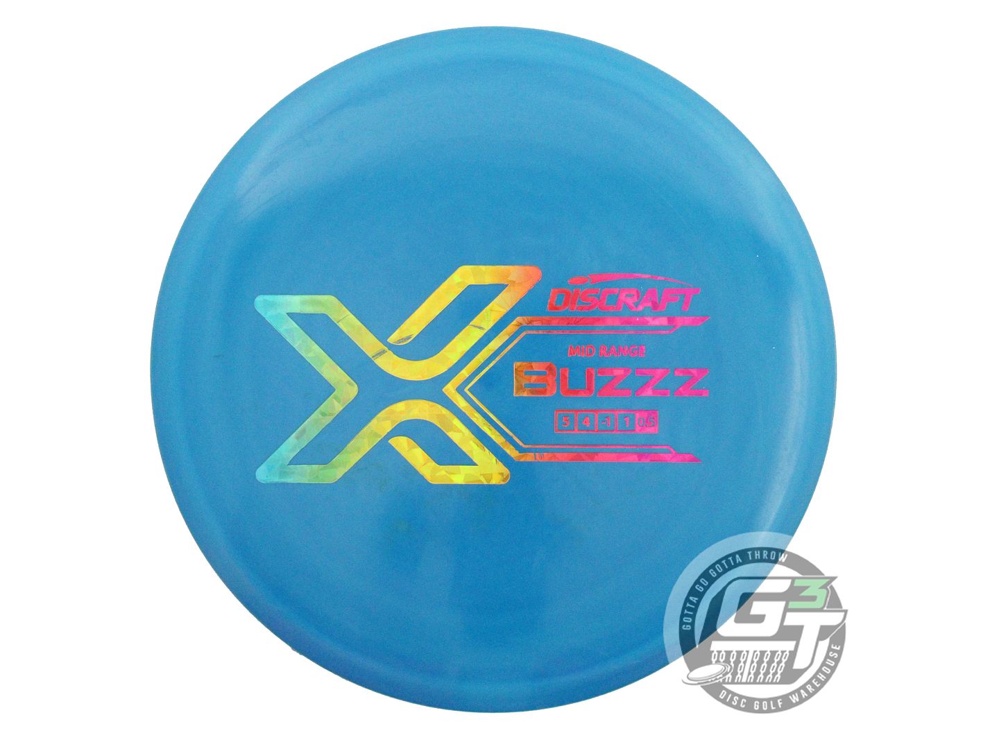 USED Discraft X Buzzz 179g Blue Rainbow Shatter Foil Midrange Golf Disc