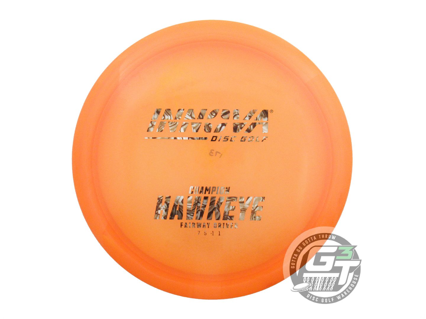USED Innova Champion Hawkeye 173g Orange Brown Swirl Foil Fairway Driver Disc