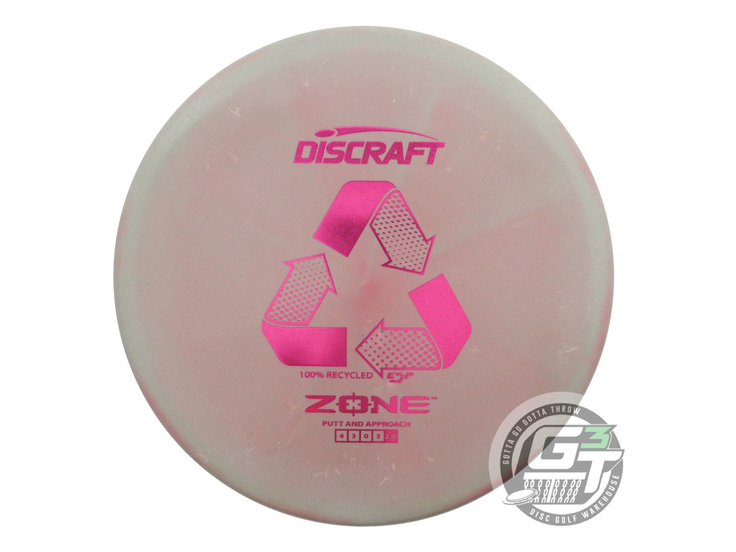 USED Discraft Recycled ESP Zone 175g Sage-Pink Putter Golf Disc