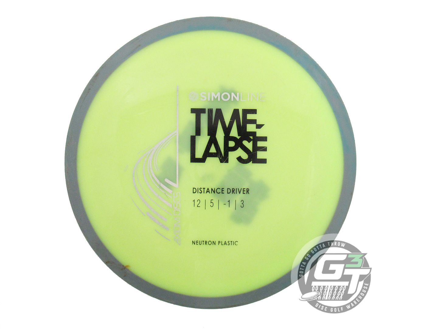 USED Axiom Discs Neutron Time Lapse 172g Yellow Gray Rim Driver Golf Disc