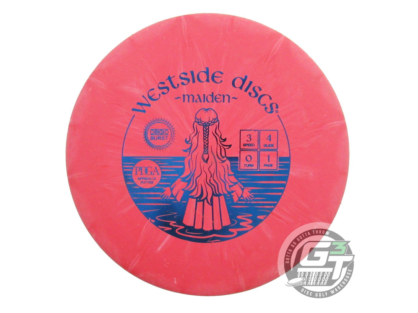 USED Westside Discs Origio Burst Maiden 175g Red Blue Foil Midrange Golf Disc