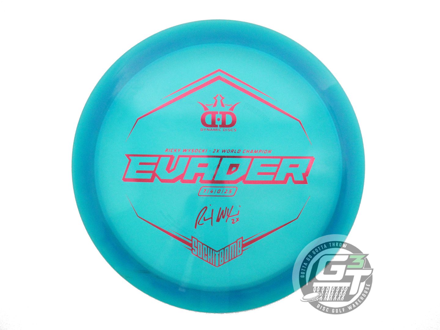 USED Dynamic Discs LE [WYSOCKI] Lucid Evader 171g Blue Red Foil Driver Golf Disc