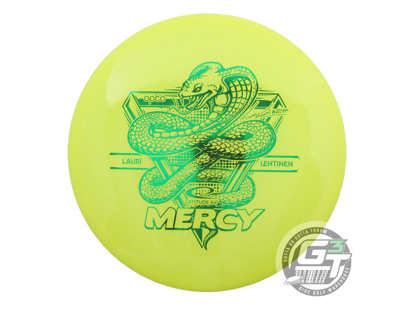 NOS Latitude 64 [LEHTINEN] Opto Mercy 175g Yellow Green Foil Putter Golf Disc
