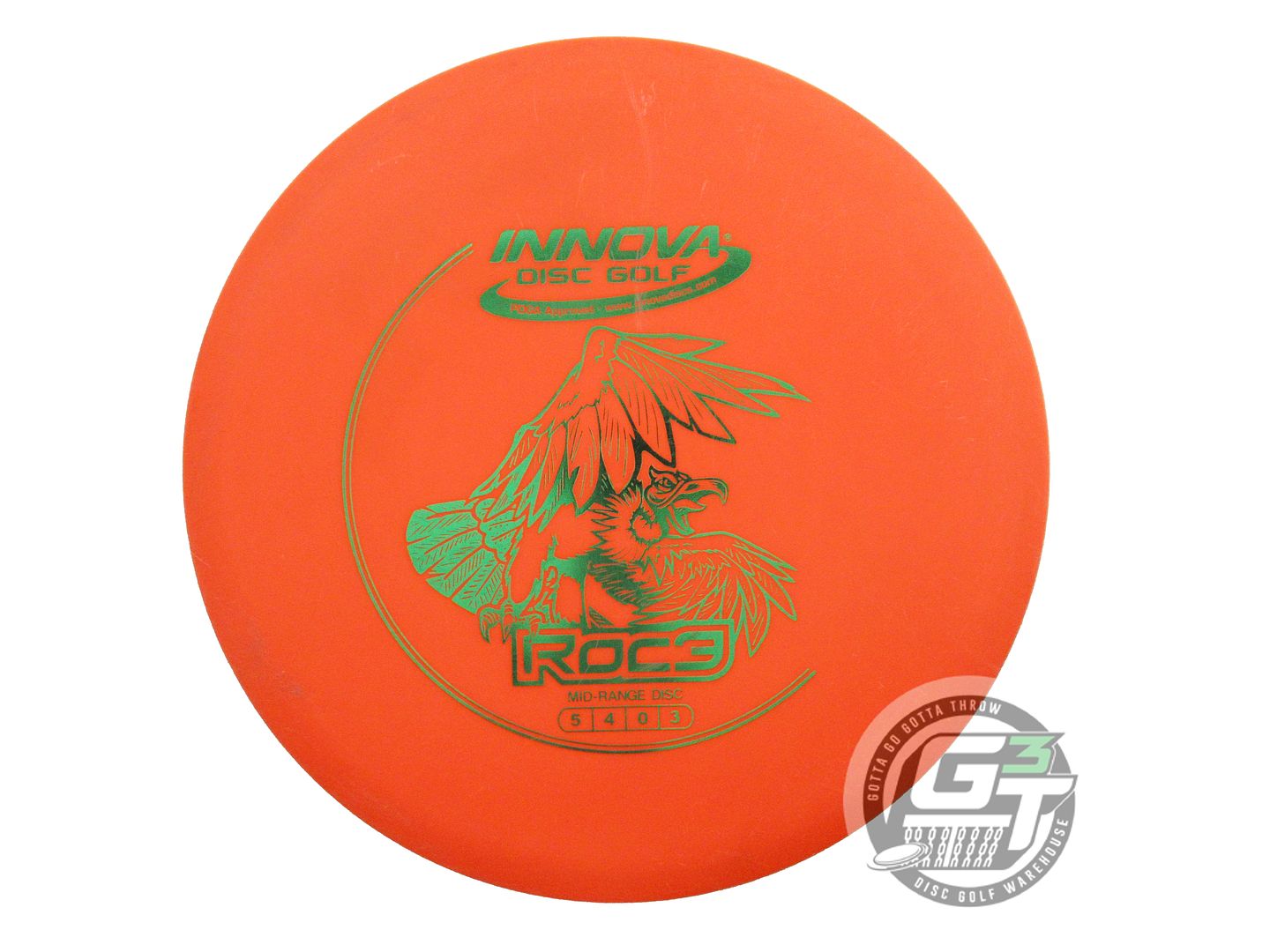 USED Innova DX Roc3 179g Orange Green Foil Midrange Golf Disc