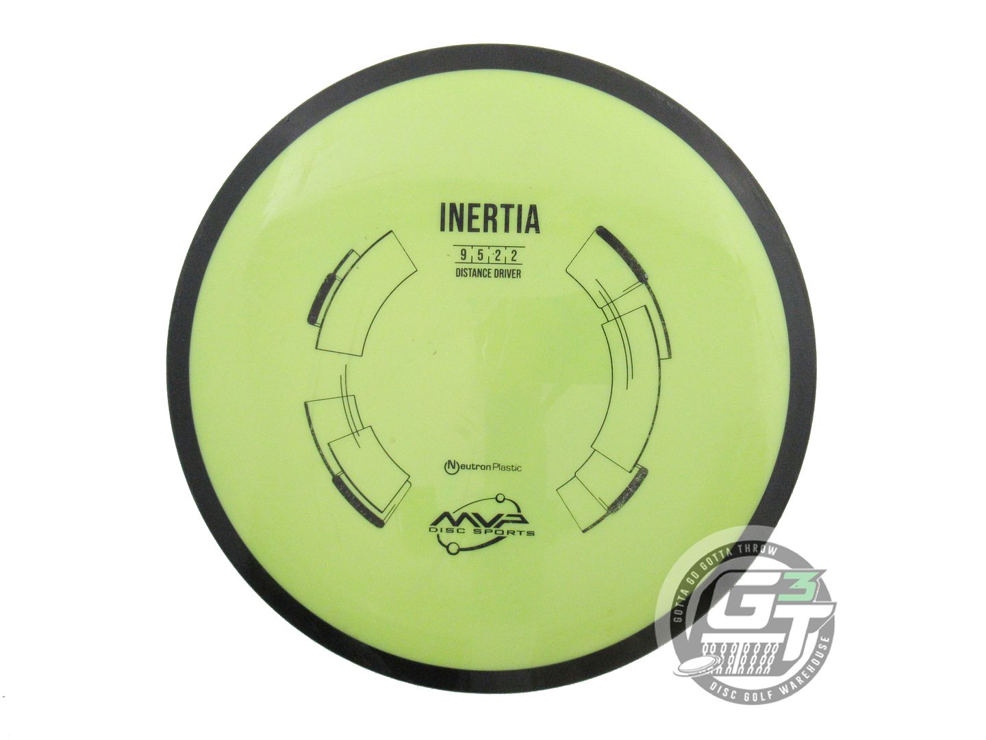 USED MVP Disc Sports Neutron Inertia 156g Lime Distance Driver Golf Disc