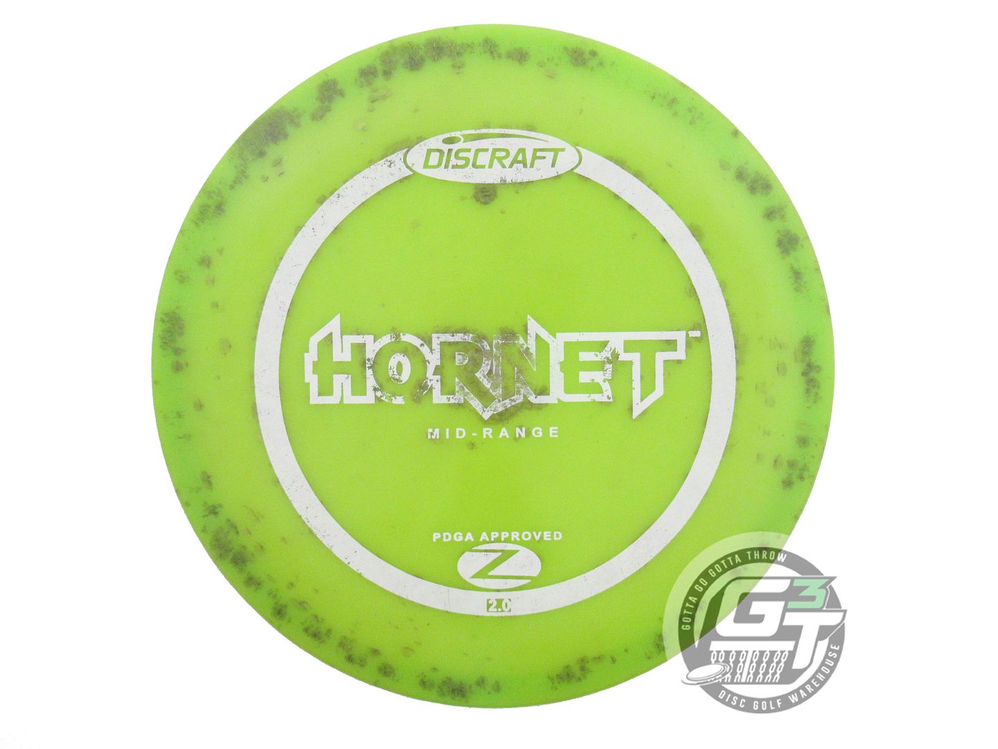 USED Discraft Z Hornet 173g Lime White Stamp SWAMP ROT Midrange Golf Disc