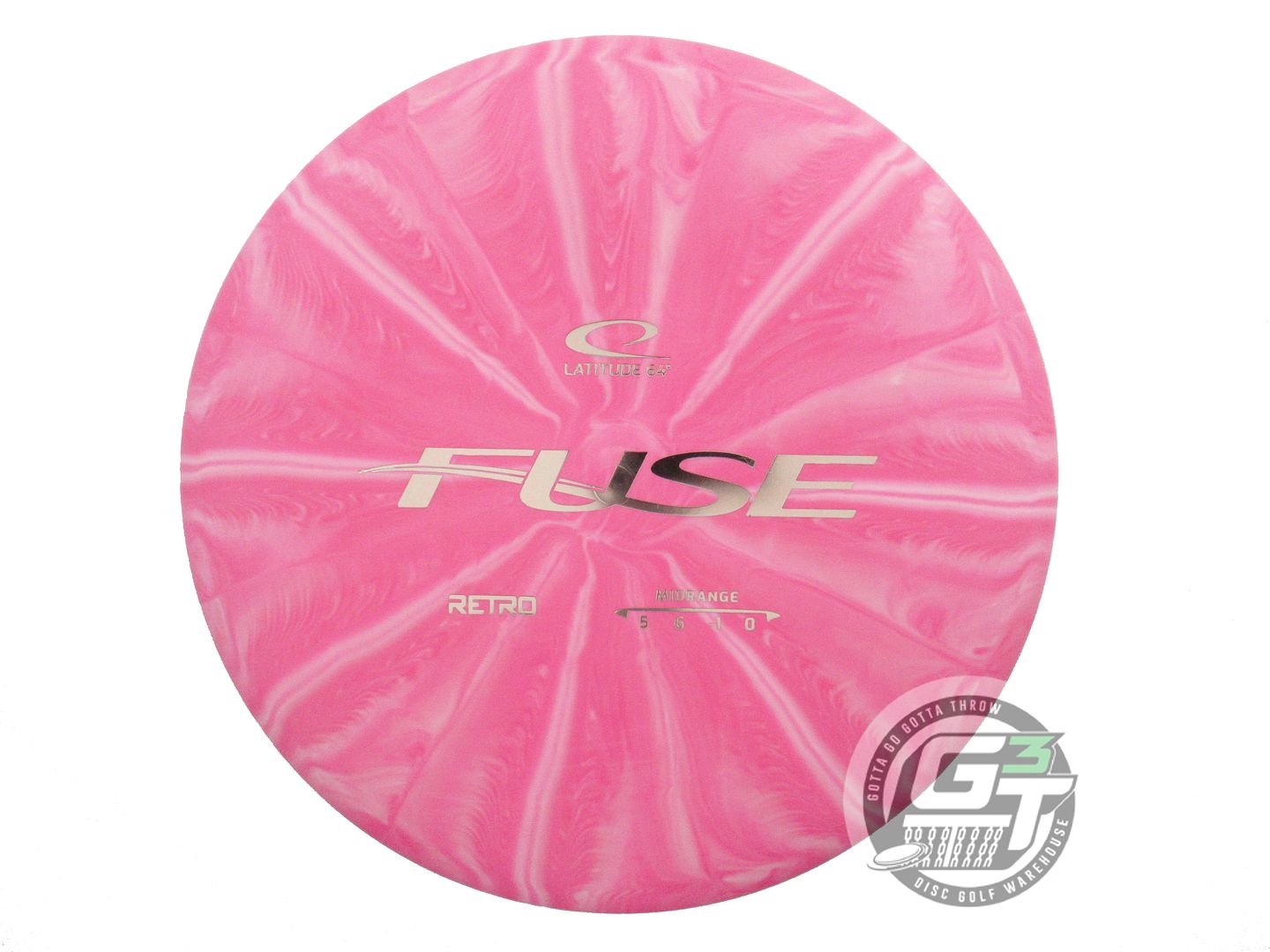 USED Latitude 64 Retro Burst Fuse 181g Pink Silver Foil Midrange Golf Disc