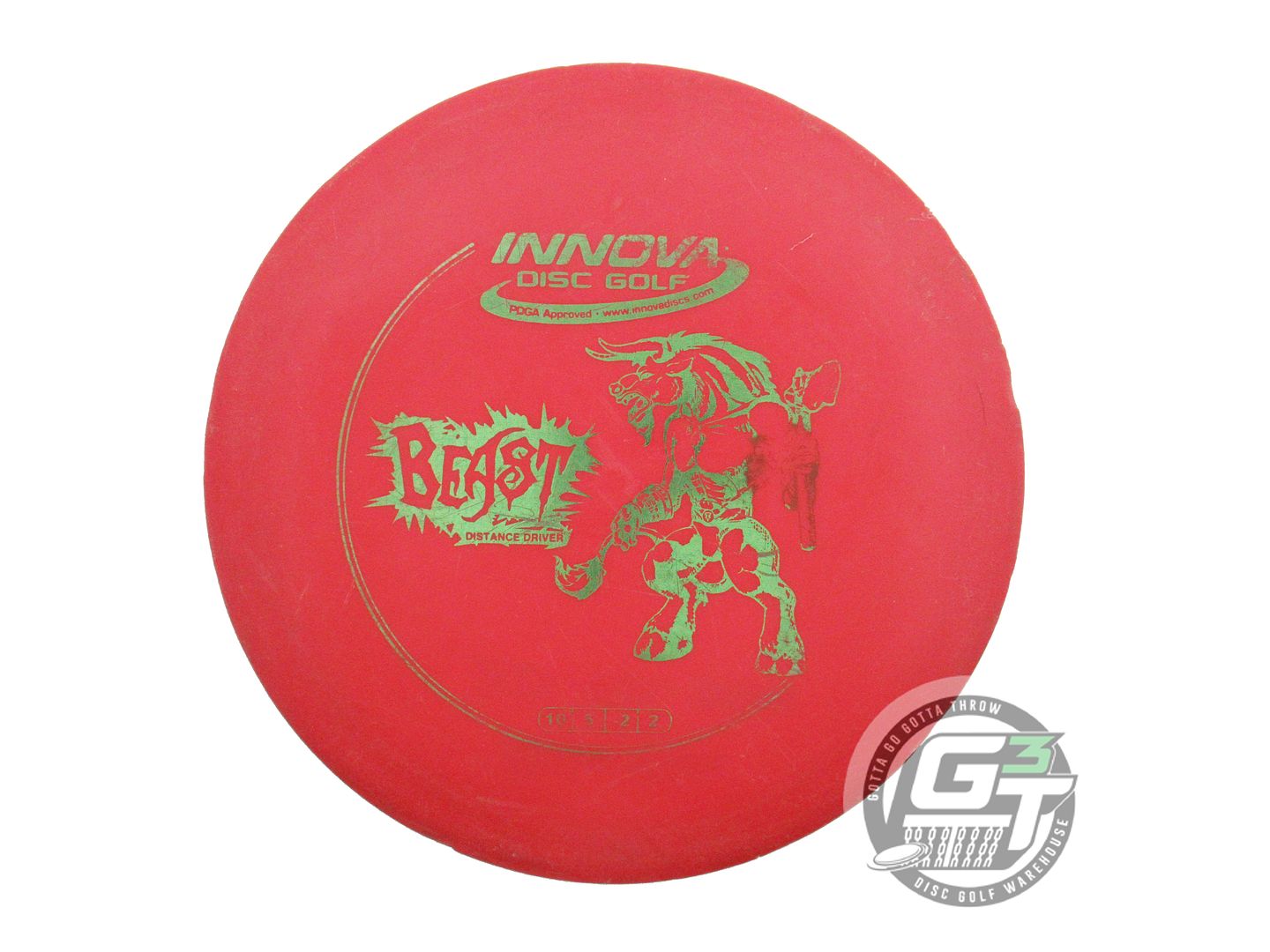 USED Innova DX Beast 162g Red Lime Foil Distance Driver Golf Disc
