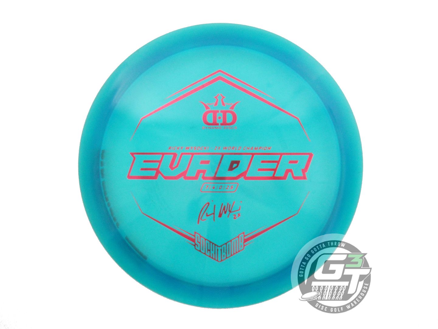USED Dynamic Discs [WYSOCKI] Lucid Evader 169g Blue Red Foil Driver Golf Disc