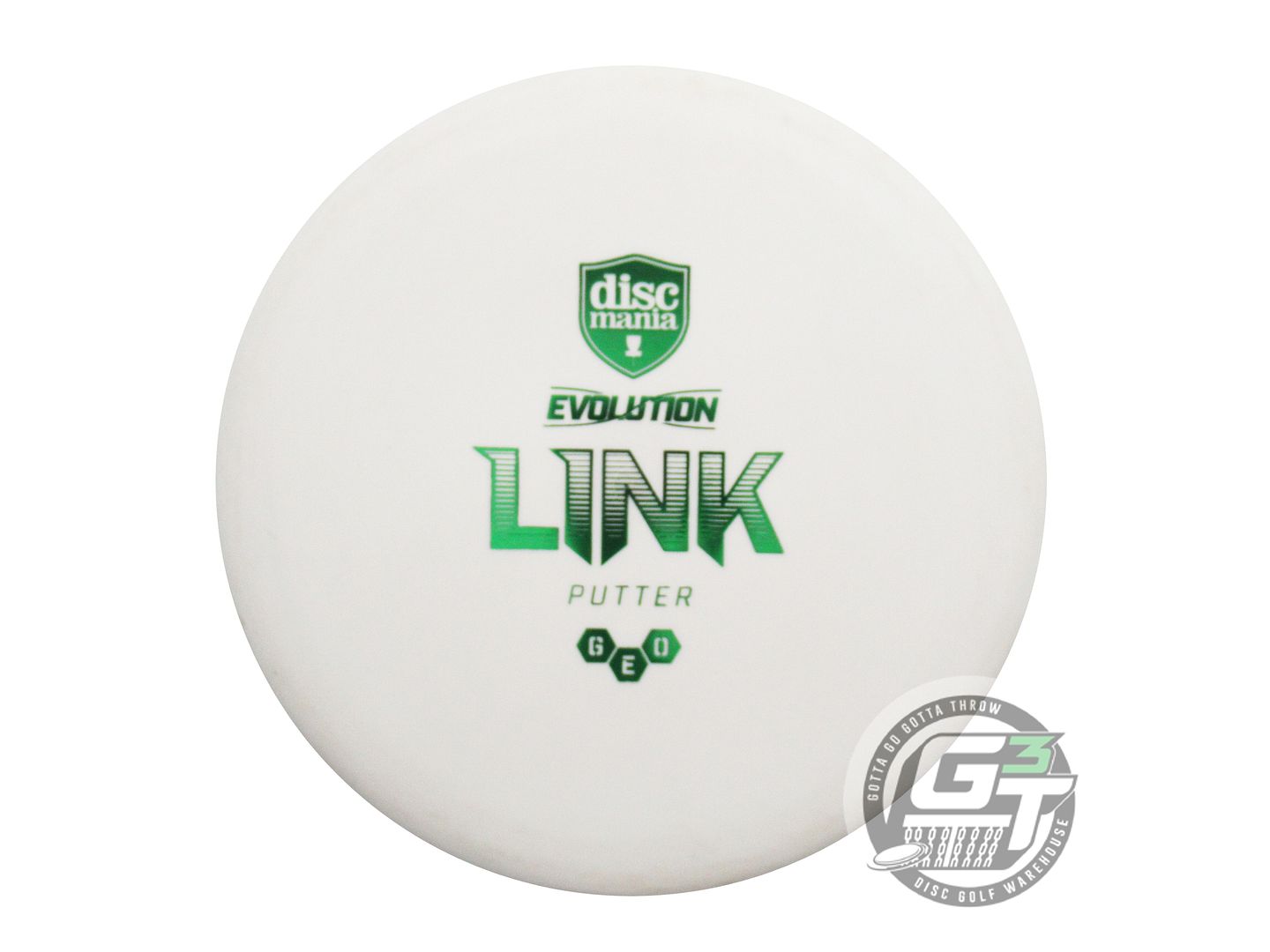 USED DiscMania GEO Link 176g White Green Foil Putter Golf Disc