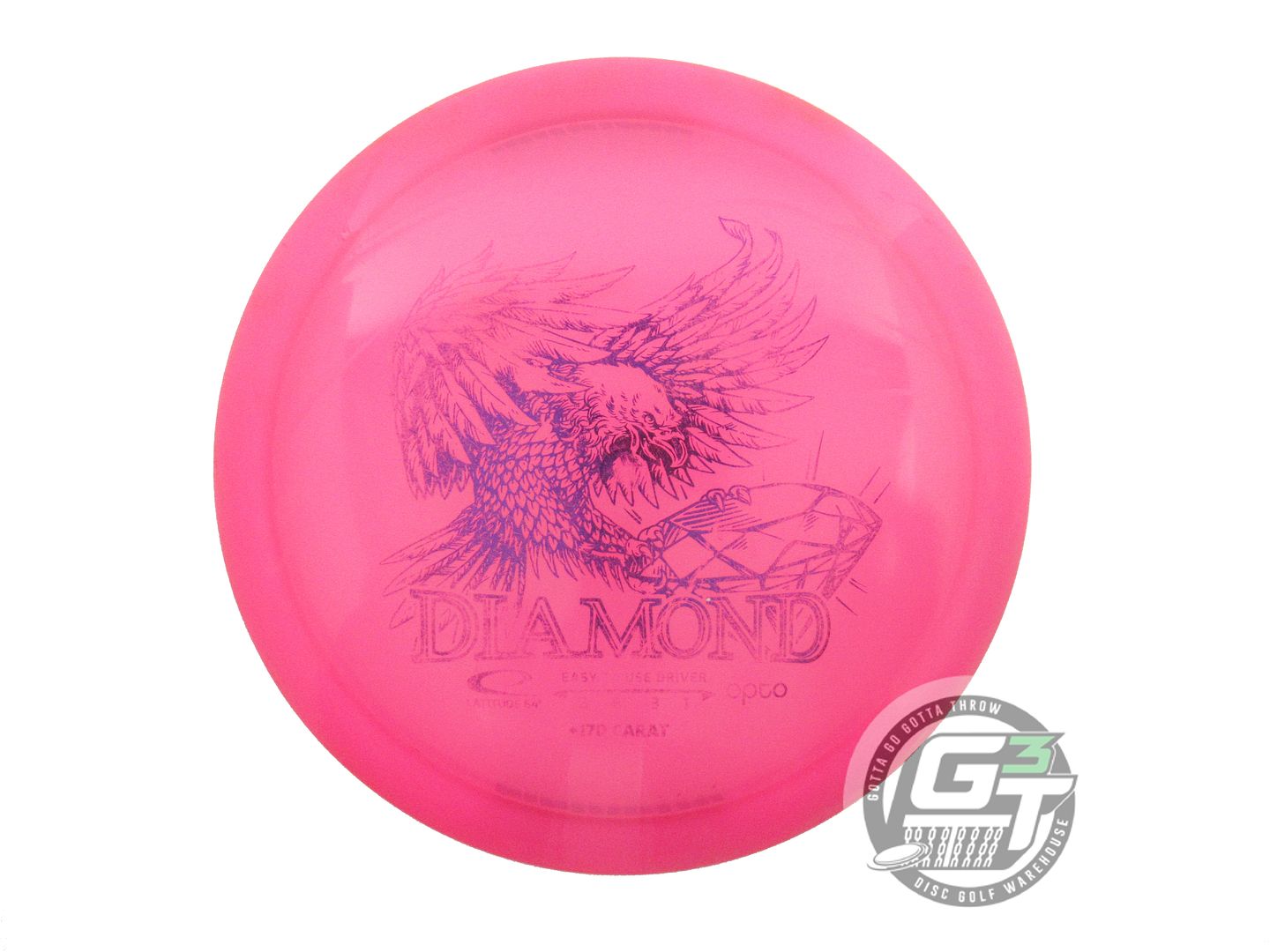 USED Latitude 64 170 CARAT Opto Diamond 171g Pink Purple Foil Driver Disc