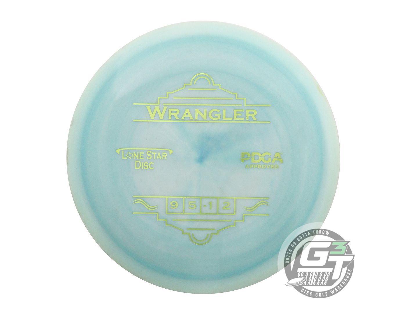 USED Lone Star Bravo Wrangler 174g White-Teal Lime Foil Distance Driver Disc