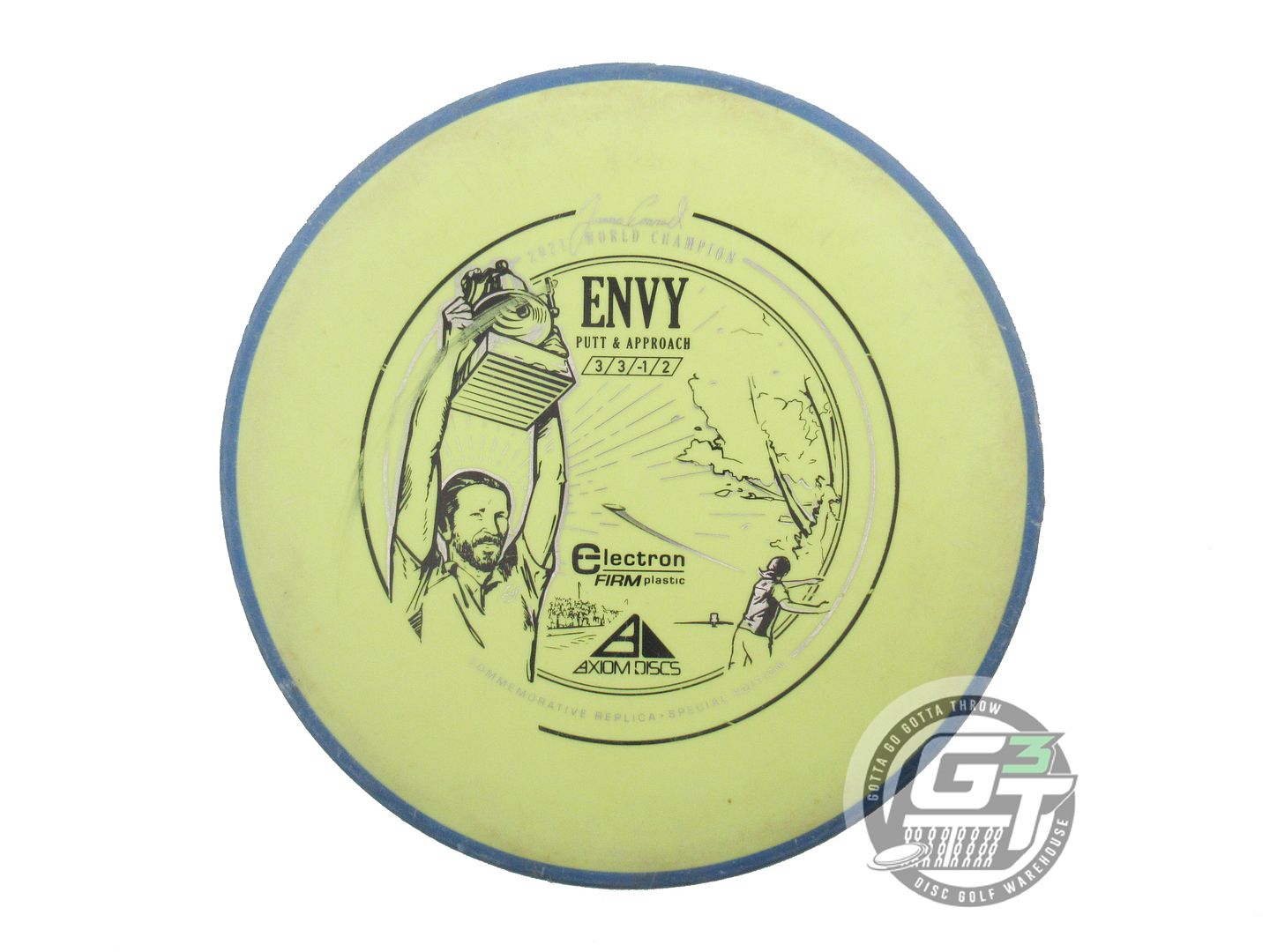 USED Axiom Discs [CONRAD] SE Electron Firm Envy 174g Yellow Blue Rim Putter Disc