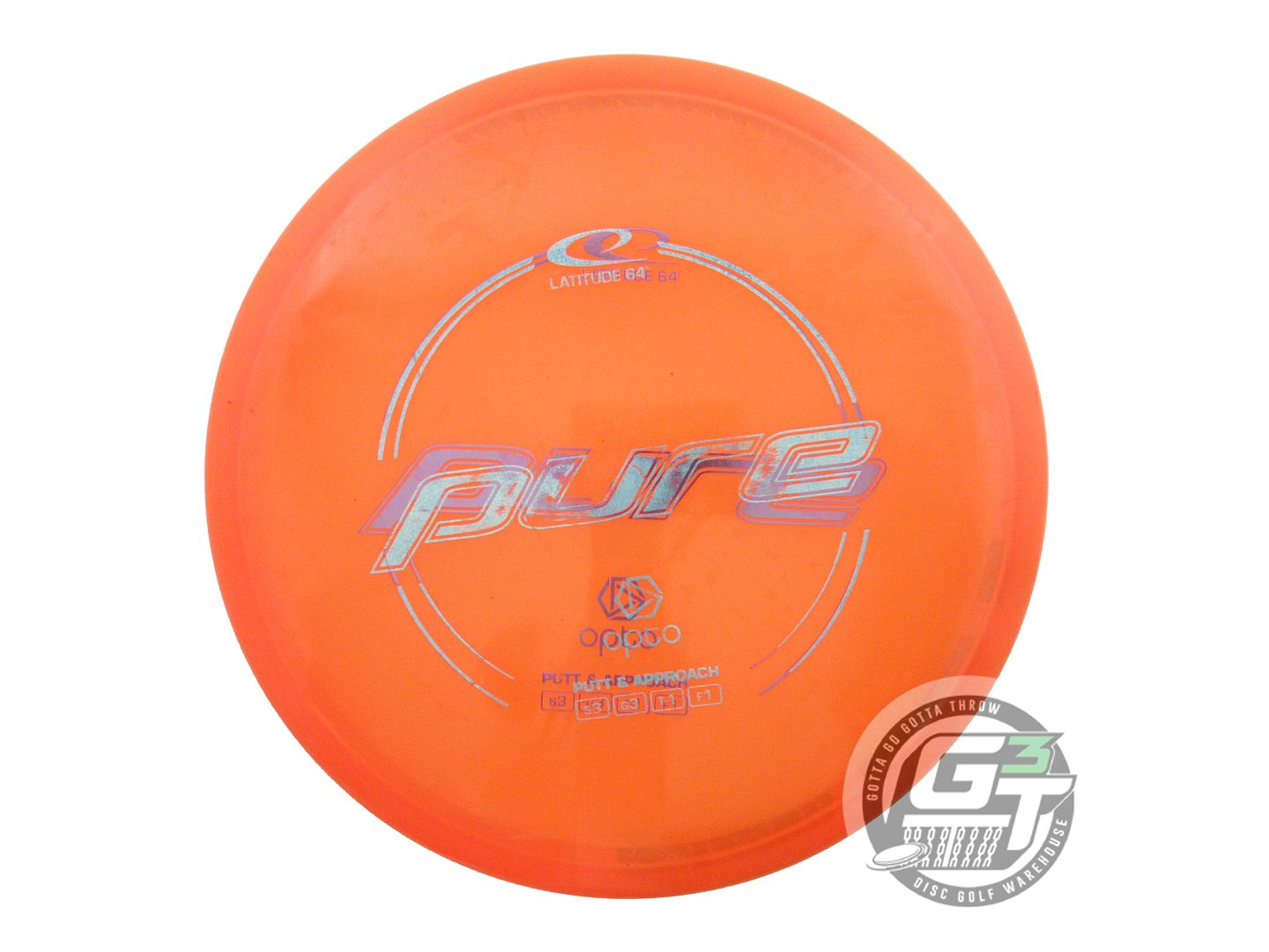 USED Latitude 64 X-OUT Opto Pure 175g Orange Putter Golf Disc