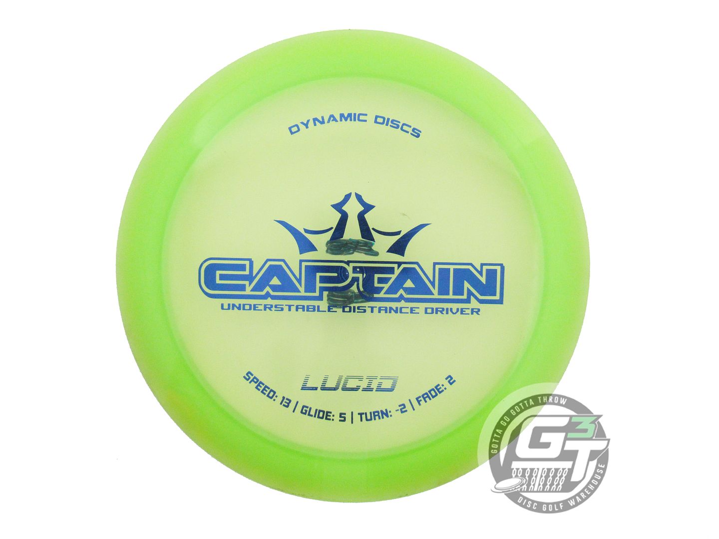 USED Dynamic Discs Lucid Captain 173g Lime Blue Foil Distance Driver Golf Disc