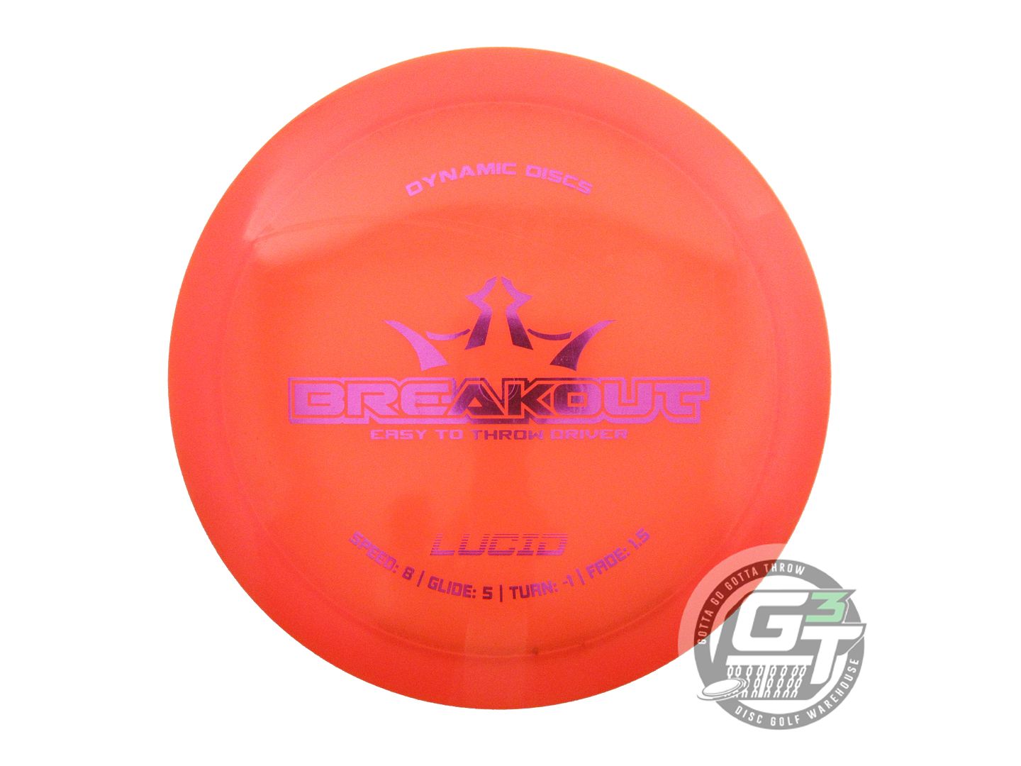 USED Dynamic Discs Lucid Breakout 157g Orange Magenta Foil Fairway Driver Disc