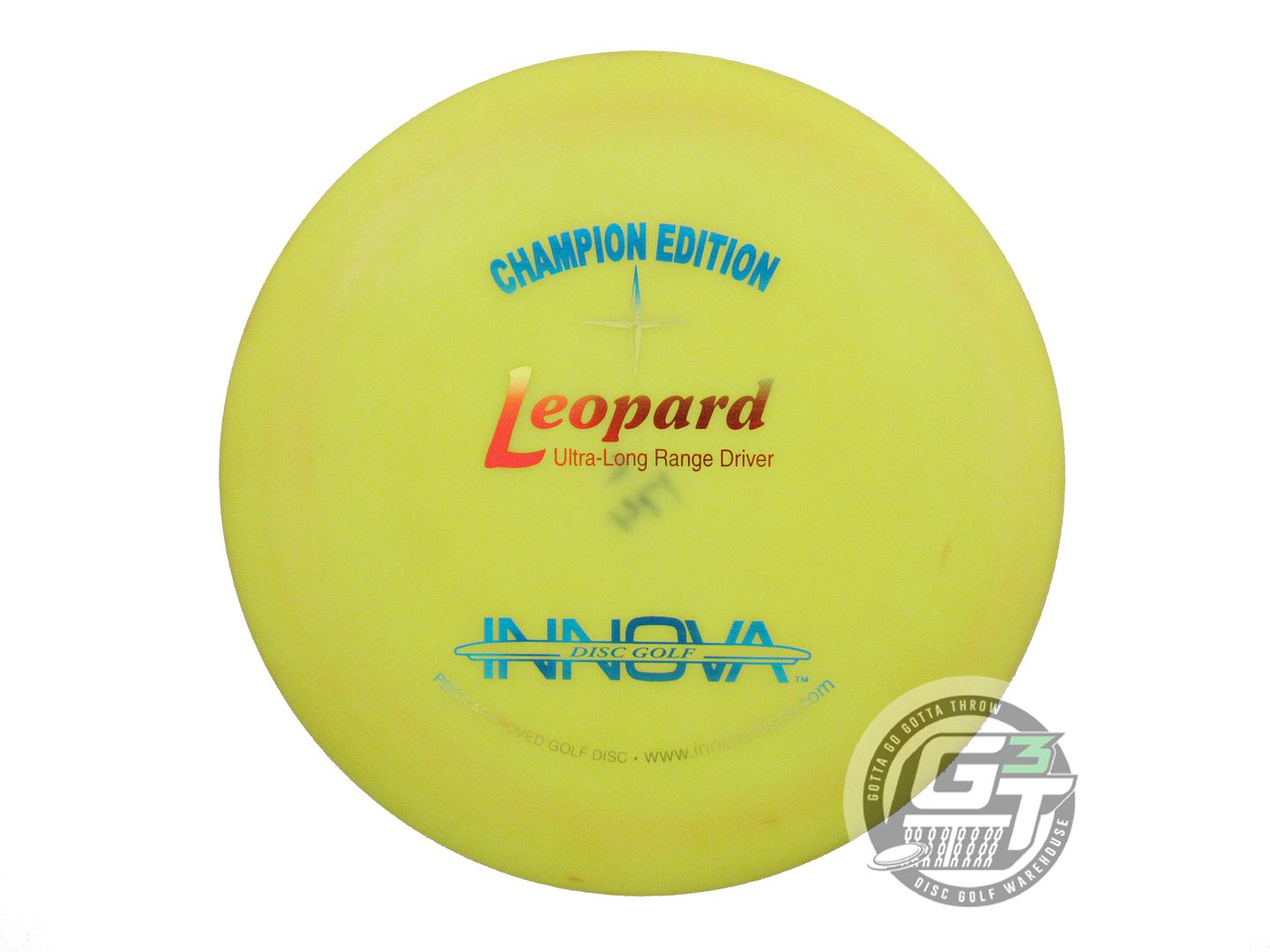 USED Innova Champion Leopard 174g Yellow Rainbow Foil Fairway Driver Golf Disc