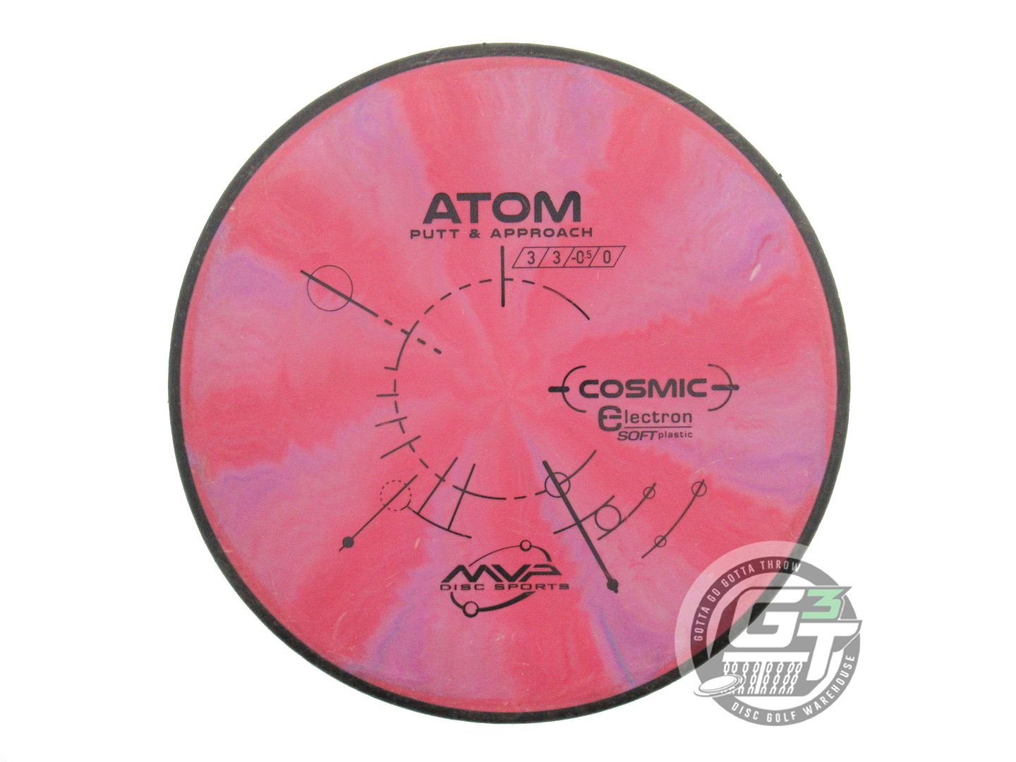 USED MVP Disc Sports Classic Cosmic Electron Soft Atom 172g Red-Purple Golf Disc