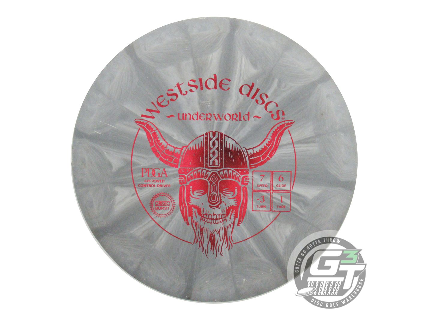 USED Westside Discs Origio Burst Underworld 173g Gray Red Foil Driver Golf Disc